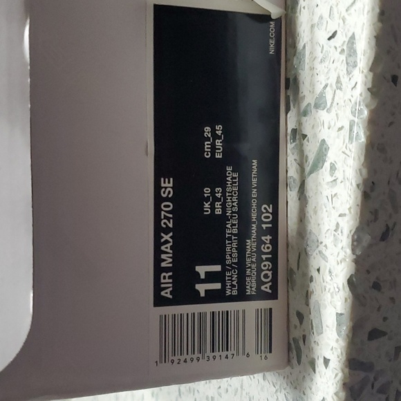 Nike air max 270 teal/white sz 11 - Picture 5 of 5